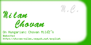 milan chovan business card